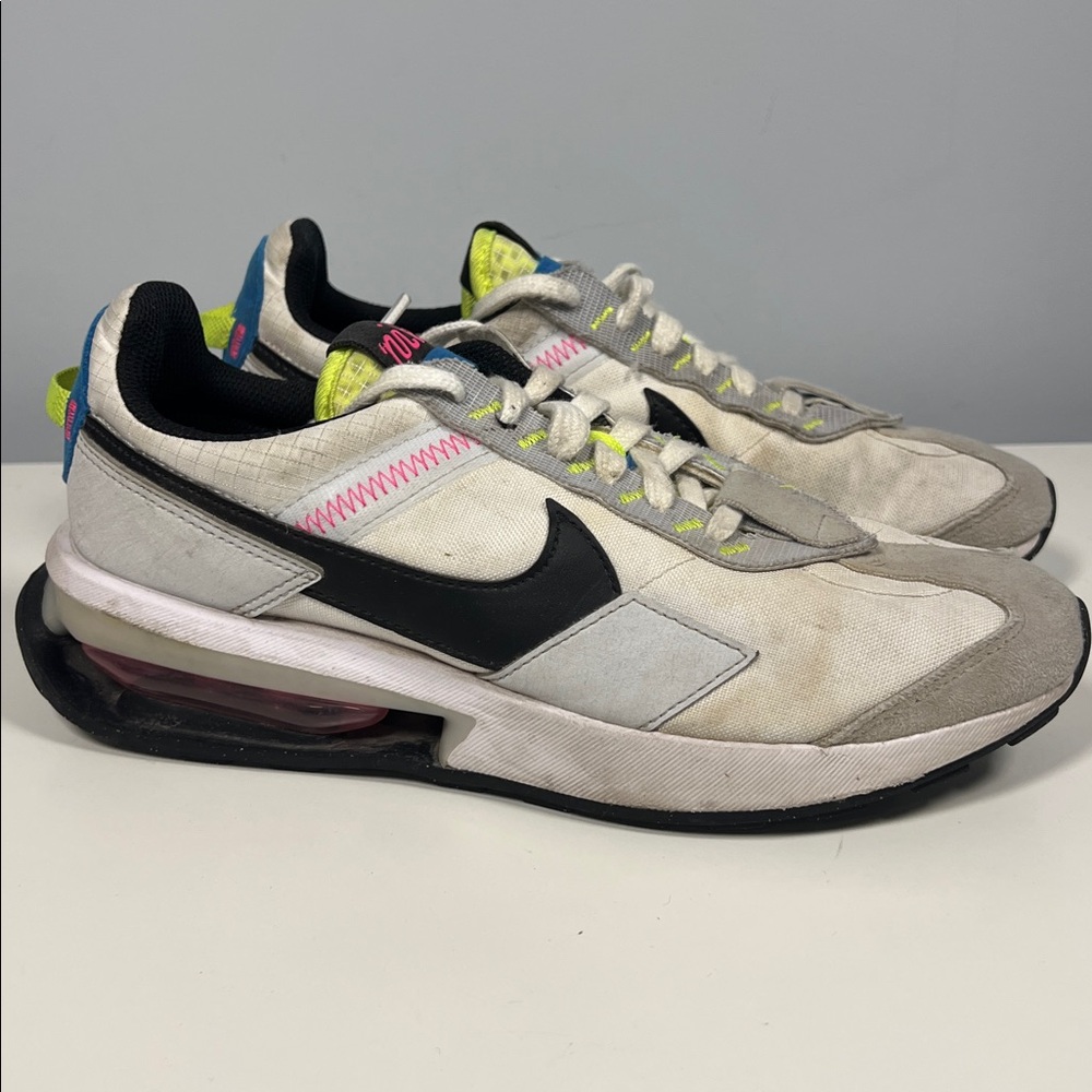 Nike Women's White Black Neon‎ Pink Green Air Max Athletic Sneakers Size 7.5
